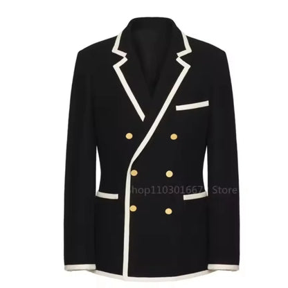Suit For Mens Groom's Wedding 1 Pieces Slim Fit Blazer Luxury Men Suit Custom Made Tuxedo Gold Button