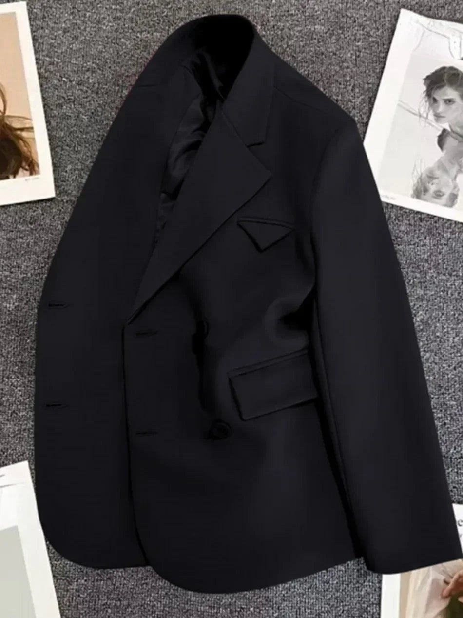 Women's Korean Fashion Long Sleeve Blazer Spring Autumn Casual Loose Office Coat Versatile Street Trend Blazer for Women