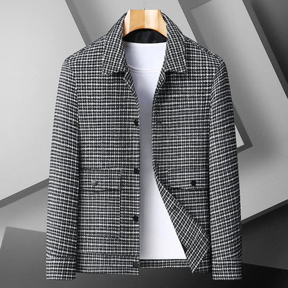 Large Size Men's Casual Jacket Lapel Shirt Handsome Spring Autumn Plus Fat Trendy Brand Loose Top for Youth