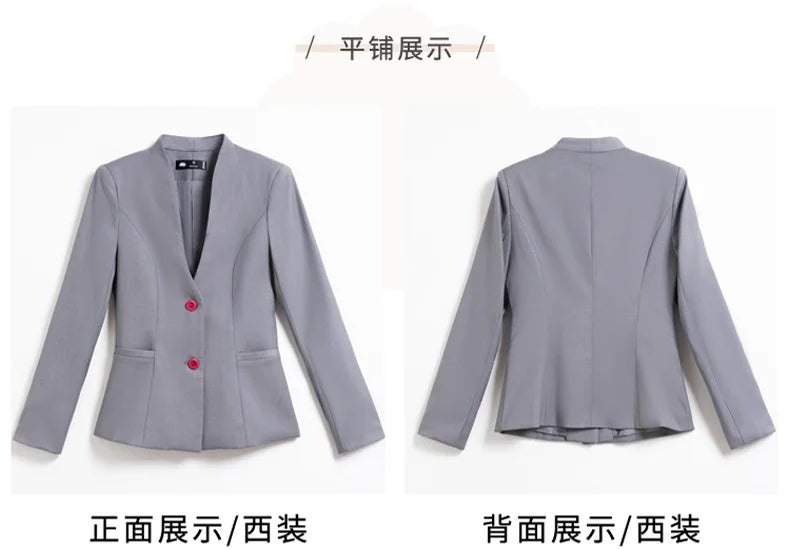 2024 fashionable professional womens clothing. Two-piece long-sleeved suit + pants. High quality slim fit womens business