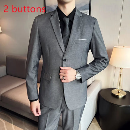 Men's Three-Piece Slim Fit Suit – Blazer, Vest, and Pants for Wedding, Business, and Formal Occasions