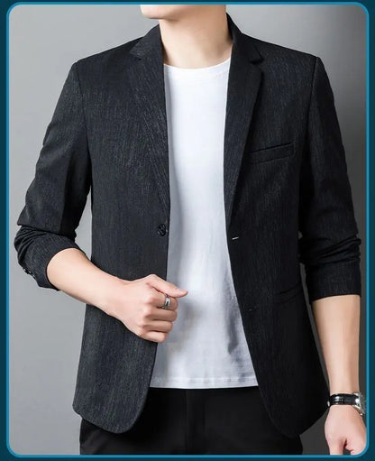 Men's Striped Smart Casual Blazer for Everyday Wear – Lightweight Spring Autumn Jacket