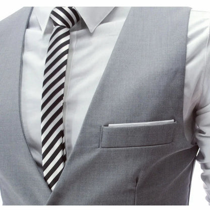 Slim Fit Men's Suit Vest Single Breasted for Business and Smart Casual – Black, Grey, Navy and Burgundy