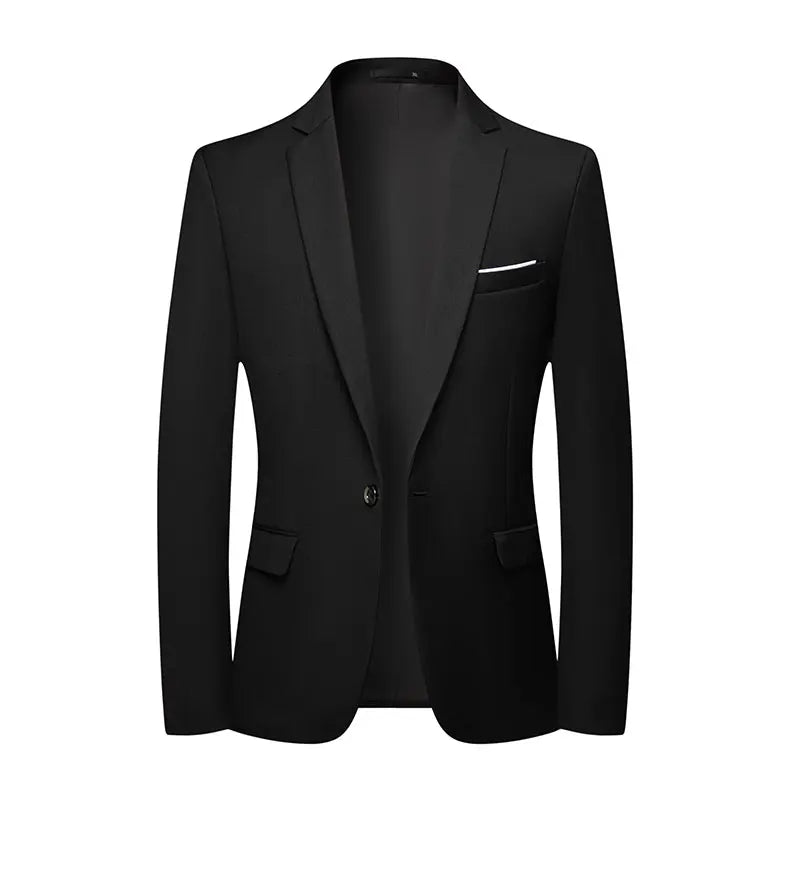 Blazer Fashion Men Business Casual Solid Color British Style Wedding Gentleman Slim Professional Formal Suit Blazer