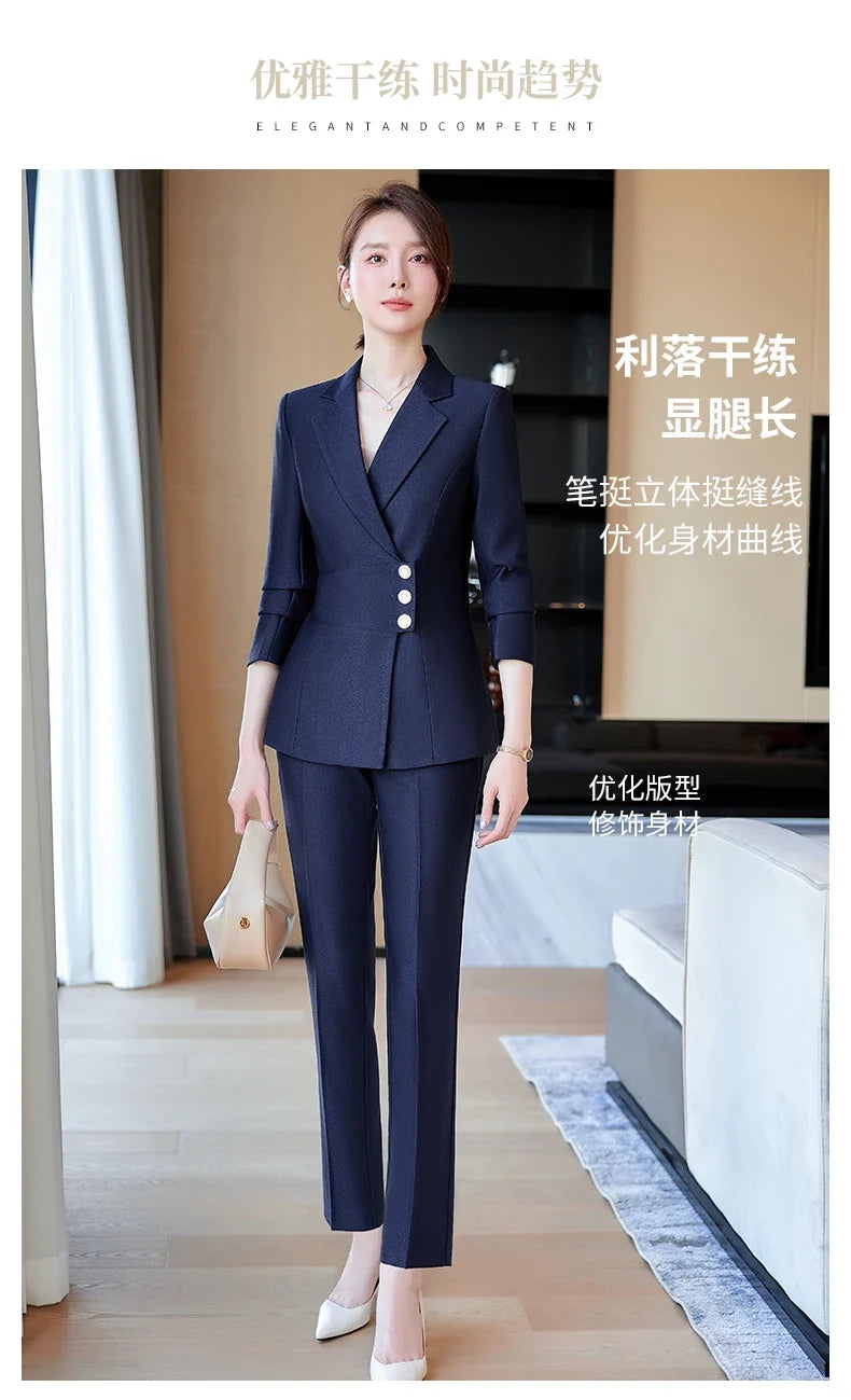 New fashion professional women's clothing for 2025, high-quality two-piece suit jacket + pants. Elegant and charming