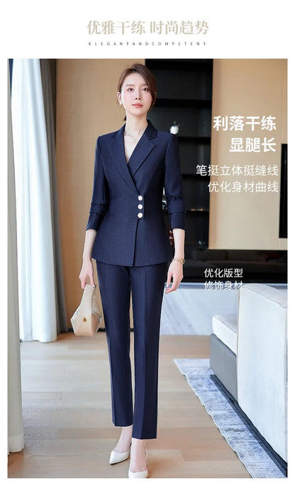 New fashion professional women's clothing for 2025, high-quality two-piece suit jacket + pants. Elegant and charming