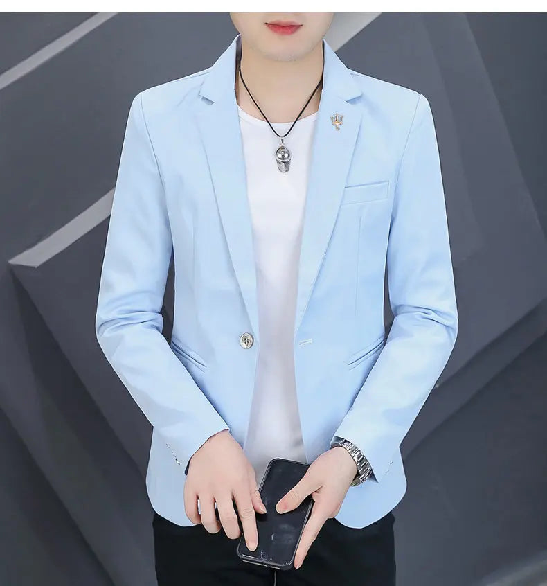 Blazer Men's Fashion Outdoor Travel Gentleman Wedding Slimming Business Versatile Trendy Casual Korean-style Formal Wear Blazer