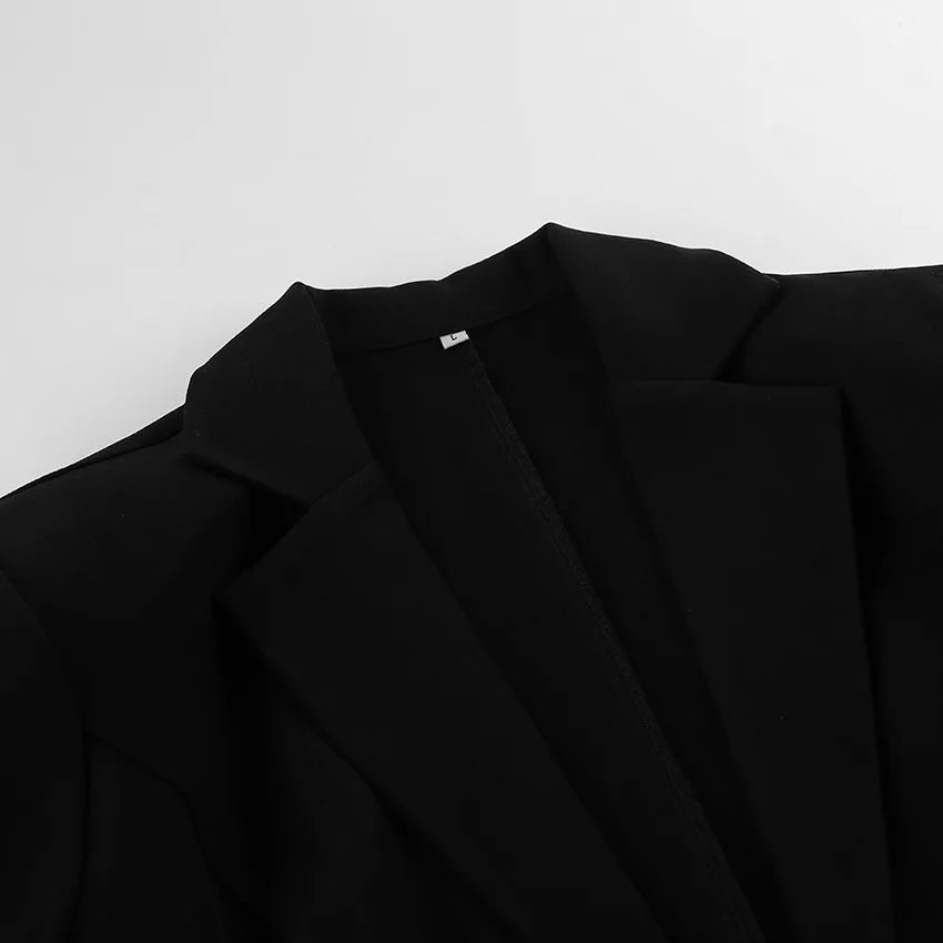 Elegant Black Lace Splice Long Sleeve Women's  Commute Style Fashion Design Polyester Fabric Business Casual Coat