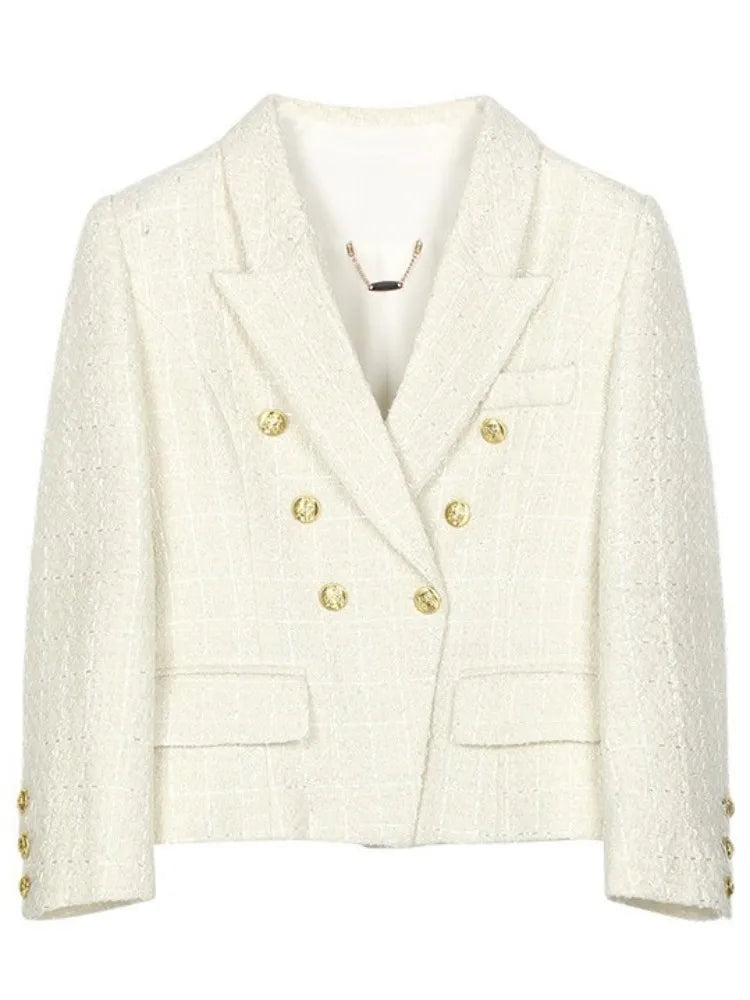 Single Breasted Solid Color Straight Jacket Versatile Ladies Loose Coats Fashion Round Neck Long Sleeves Outwear
