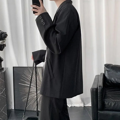 Men Korean Style Casual Blazer 2026 Spring Autumn Wrinkle Free Trendy Ins Couple Jacket Fashion Suit Coat