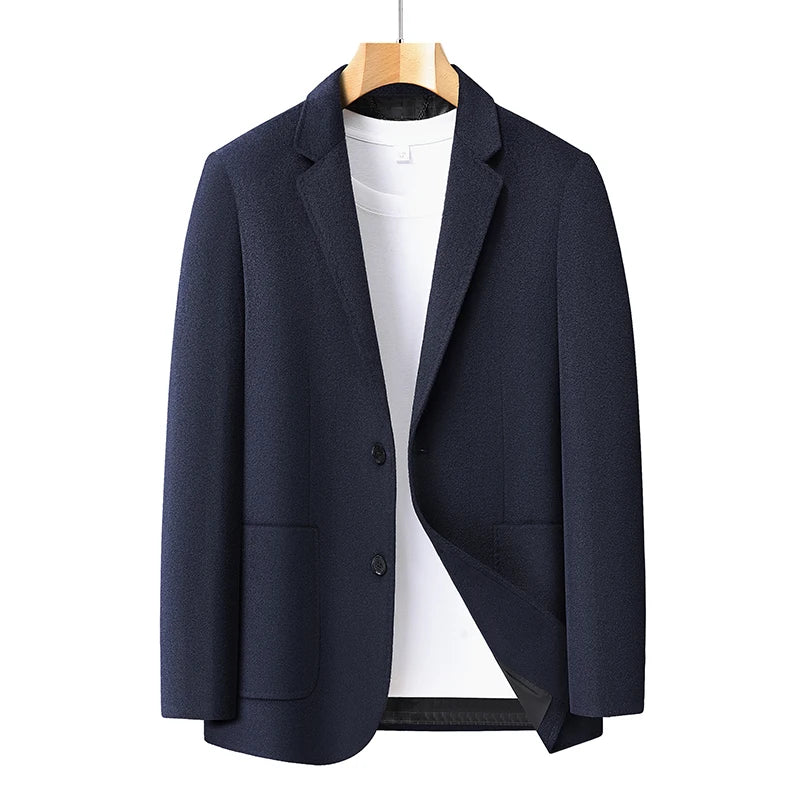 Spring/Summer new men's high-end wool suit jacket - stylish and form-fitting suit top, suitable for home and daily wear.