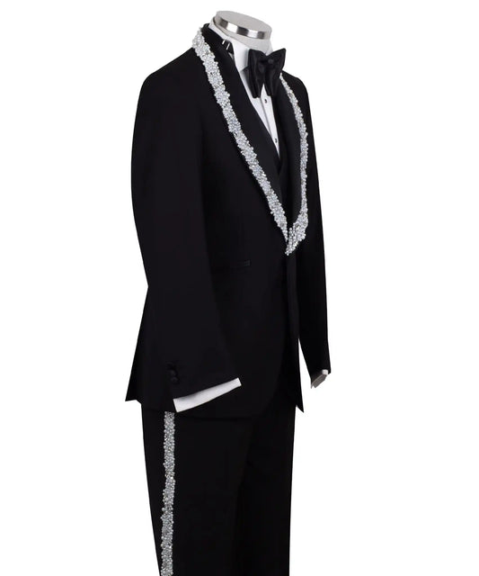 Modern Men's Suit 3 Pieces Blazer Vest Pants Business Formal Work Wear Wedding Groom Tuxedos Customized Costume Homme M6181