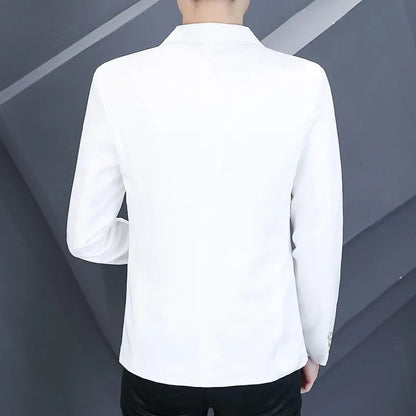 Blazer Men's Fashion Outdoor Travel Gentleman Wedding Slimming Business Versatile Trendy Casual Korean-style Formal Wear Blazer