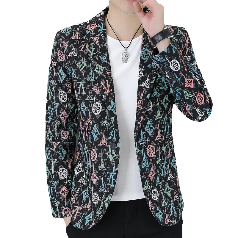 Blazer Men's fashion outdoor travel gentleman wedding Slimming Business versatile Trendy Casual Korean-style formal wear Blazer