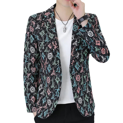 Blazer Men's fashion outdoor travel gentleman wedding Slimming Business versatile Trendy Casual Korean-style formal wear Blazer