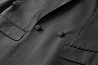 Luxury Wool Silk Suit Jacket Men Double Breasted Casual Business Dress Coats Autumn/Winter Banquet Party Wedding Groom Blazers