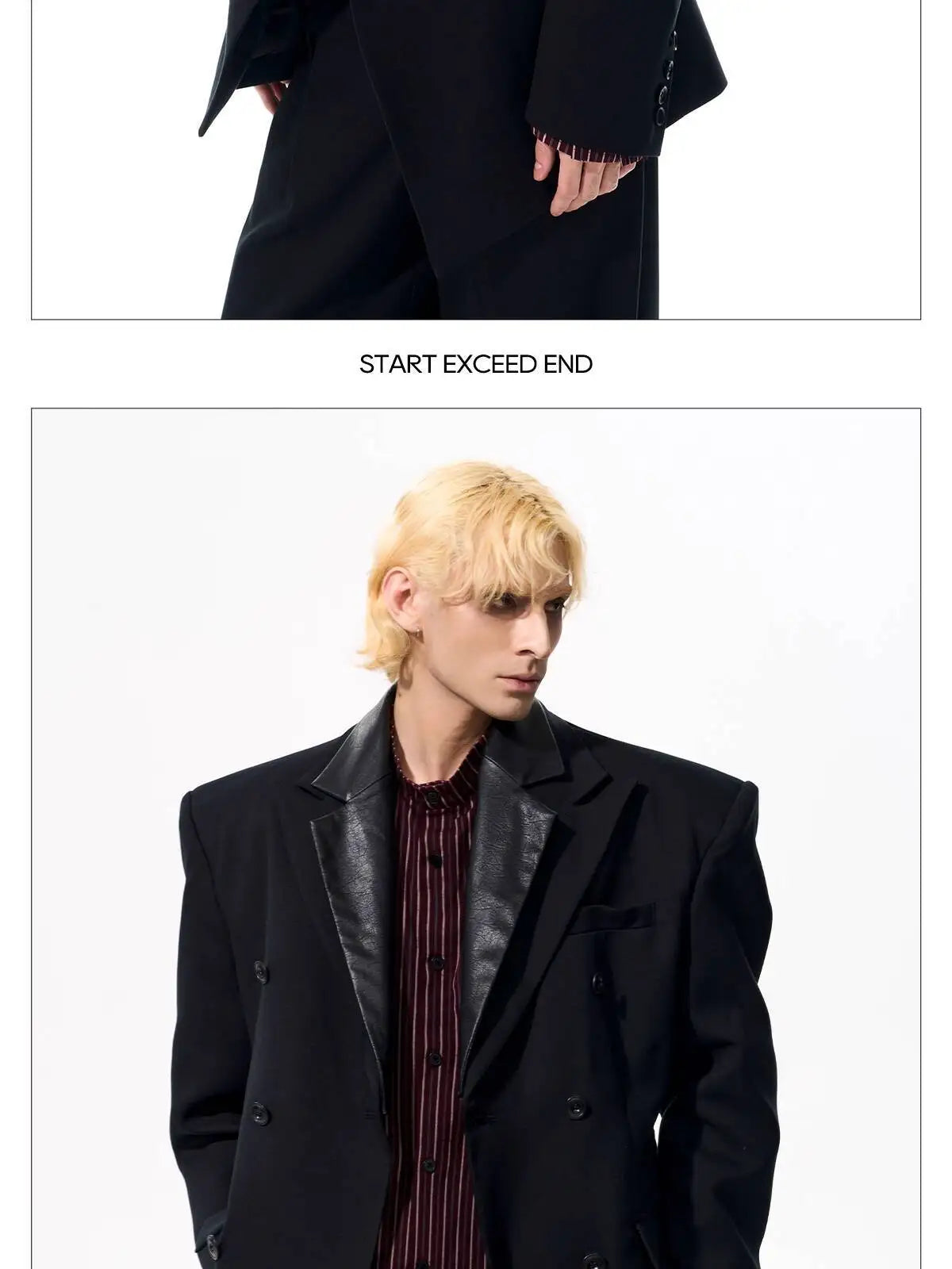 Luxury Social Clothes Men's Fashion Detachable Leather Neck Design Blazer Coat Men's 2025 Double Breasted Jacket JY4350