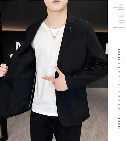 Men's Summer Thin Casual Blazer Solid Color Sun Protection Single Suit Jacket Lightweight Breathable Outerwear