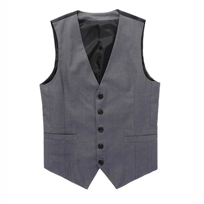 Men's Single Breasted Vest – Slim Fit Formal Waistcoat for Business & Weddings | Grey, Navy Blue, Black | Plus Size up to 7XL