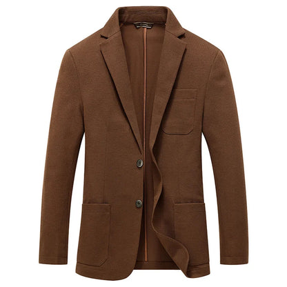 Men's Wool Blend Smart Casual Blazer – Spring & Autumn Outerwear