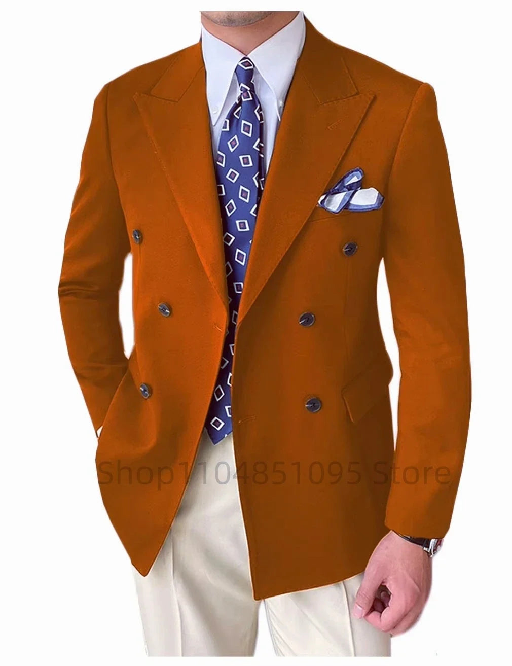 XS-6XL Men's Wedding Tuxedo Jacket Double Breasted Peak Lapel Formal Business Groom Wear Blazer for Wedding Prom Daily