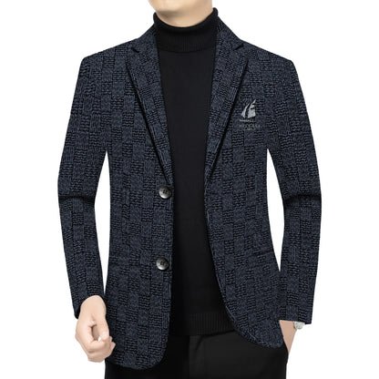Men's Smart Casual Blazer – Single-Breasted Suit Jacket for Spring & Autumn in Black & Khaki