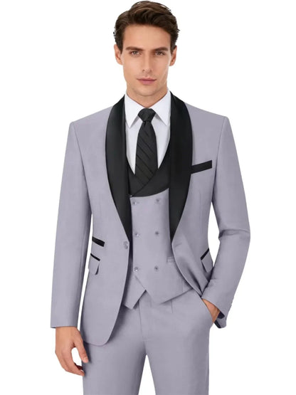 Multi-colors Men's Handsome Suits 3 Pieces Banquet Party Wear Classic Shawl Lapel Suit Set Wedding Groom Sets Plus Size Tuxedo