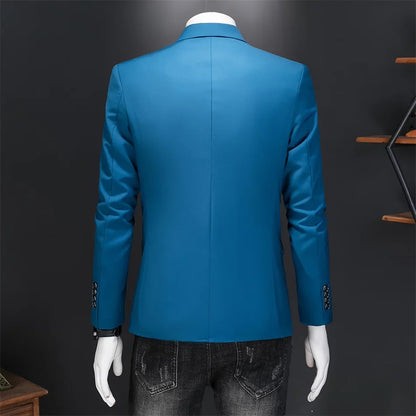 Men's Slim Fit Single-Breasted Blazer for Business Casual and Wedding Occasions