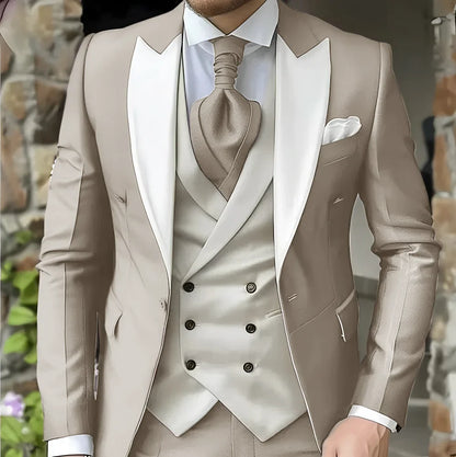 Costume de mariage pour homme à revers pointu de haute qualité coupe slim Vestes Col pointu croisé Carnavals hommes Le dernier