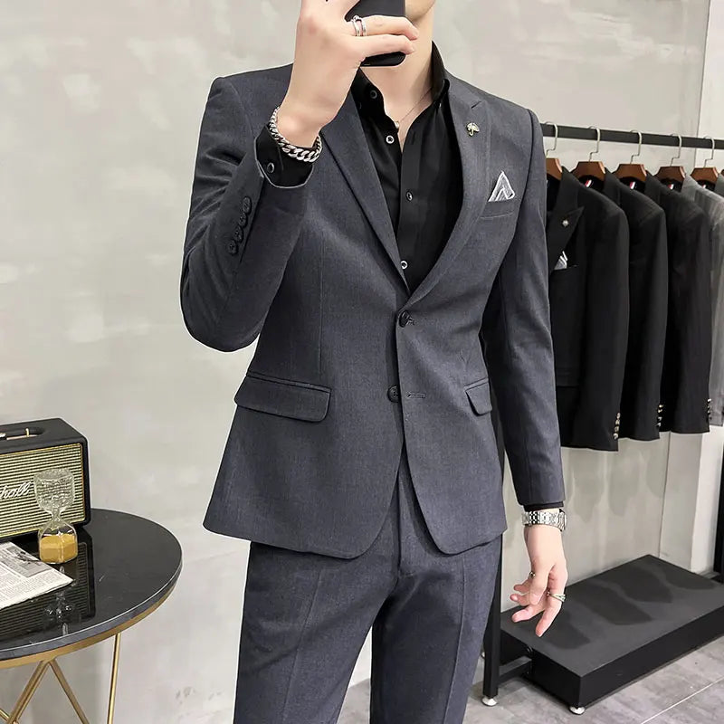 Men's Slim Fit Wedding Suit – Blazer & Pants Set