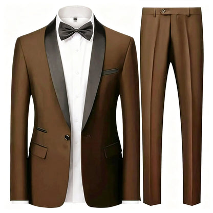 Men's Premium 3 Piece Suit Set Business Casual Blazer Jacket Vest Dress Pants Formal Suit Essential Daily Office Outfit