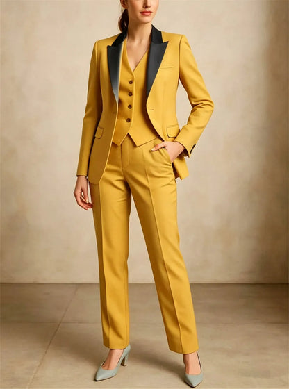 Tailor Made  Women's Suits 3 Pieces Elegant Official Outfits Formal Event Wear Women Business Formal Outfit (Jacket+Vest+Pants)