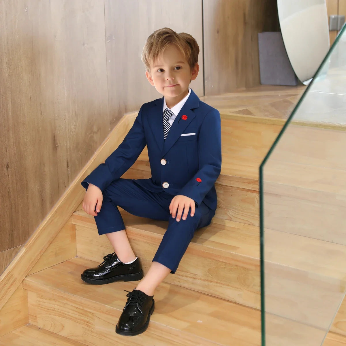 3-Piece Boys Suit Set | Solid Formal Tuxedo for Kids | Wedding & Party Suit Ages 2–14