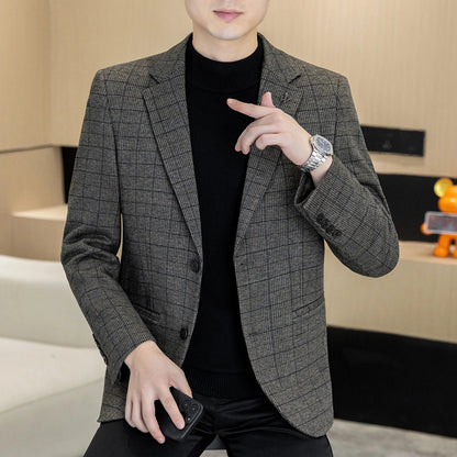 Men's Single Breasted Blazer Smart Casual Autumn Jacket