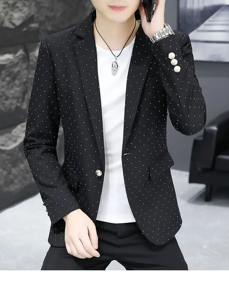 Blazer Men's fashion outdoor travel gentleman wedding Slimming Business versatile Trendy Casual Korean-style formal wear Blazer