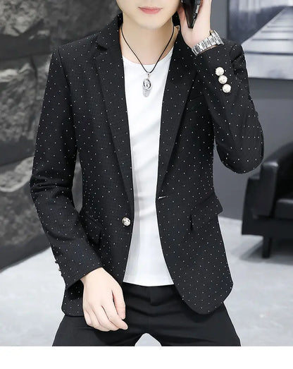 Blazer Men's fashion outdoor travel gentleman wedding Slimming Business versatile Trendy Casual Korean-style formal wear Blazer