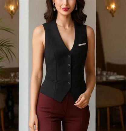 Charming Burgundy Women's Suits 3 Piece Suit Official Outfits Formal Event Wear Women's Business Set (Jacket+Vest+Pants)