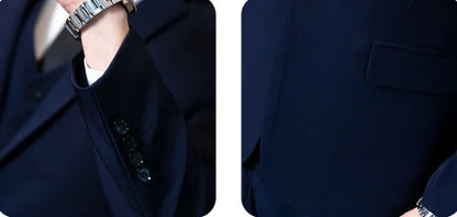 Men's Three-Piece Suit Set Fashion Business Career Waistcoat Trousers Wedding Dress Groom Best Man Decoration Body