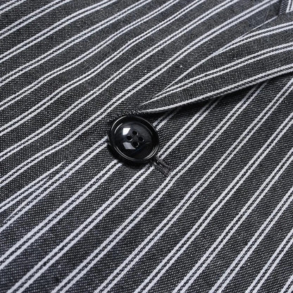 Striped Blazer Jacket Man Suits Luxury Sacos Hombres Elegantes 2025 Coats Men Casual Single Button Social Business Blazers Coats