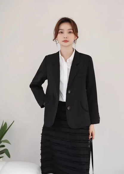 Women's 2025 New Korean Petite Niche Design Solid Slim Fit Blazer High Quality Slimming Minimalist Work Spring Autumn