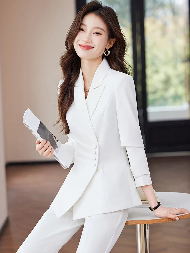 Fashionable Business Women's Clothing, Boutique Long-Sleeved Two-Piece Pants + Blazer, New Style in 2025