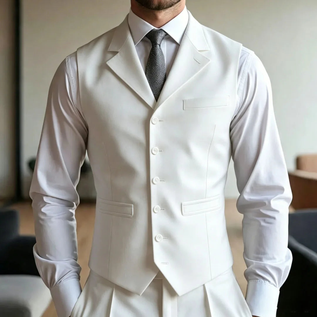 Men's Formal Vest – Single Breasted Suit Waistcoat for Weddings & Business