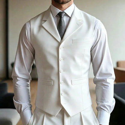 Men's Formal Vest – Single Breasted Suit Waistcoat for Weddings & Business