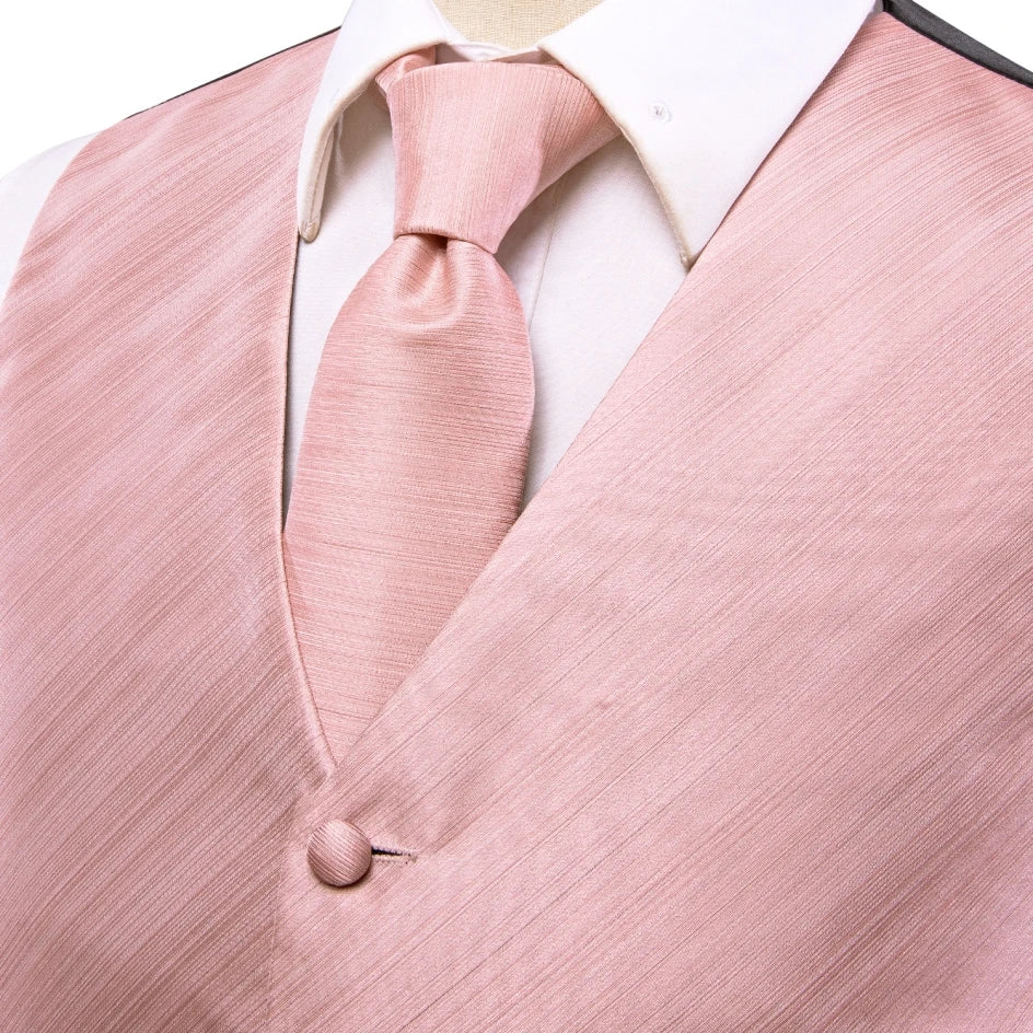 Men's Suit Vest Set – Broadcloth Waistcoat with Tie, Bowtie, Hanky & Cufflinks for Weddings & Office