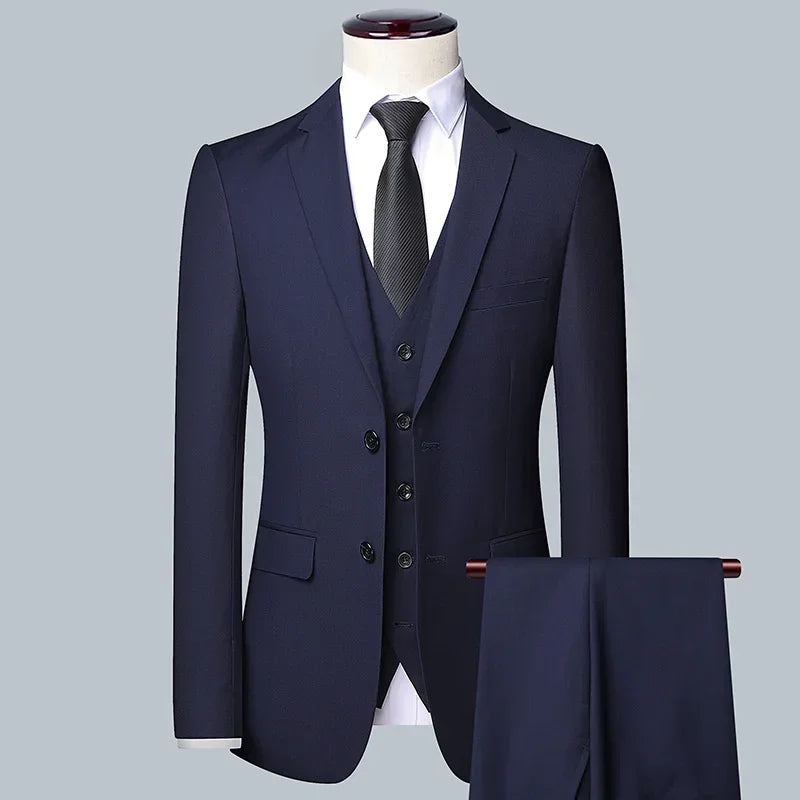 Costumes de smoking pour hommes, vestes slim de haute qualité, vêtements masculins en solde, ensemble blazer, gilet et pantalon 3 pièces, costume pour homme pour mariage