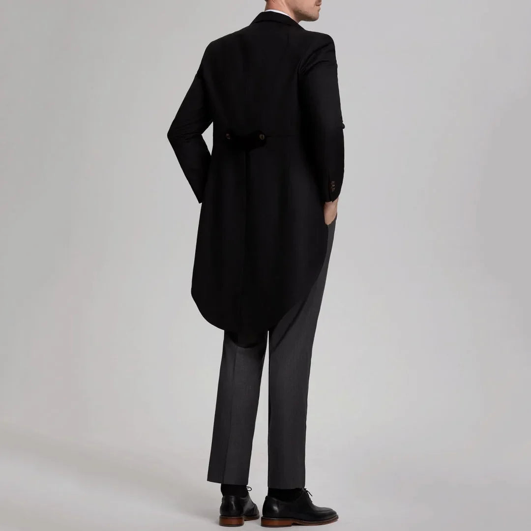 Men Suit 3 Pieces Black With Lapel Tuxedo Set For Wedding Birthday Party Prom Banquet Business Jacket Vest Pants