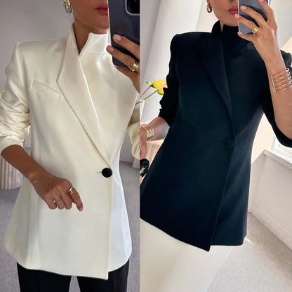 Street Style Loose Fit Long Sleeve Casual Suit Jacket Fashionable Autumn Winter Outerwear for Women