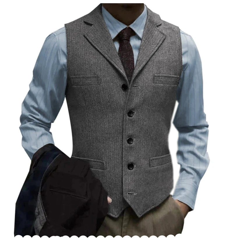 Men's Suit Vest – Single Breasted Slim Fit Waistcoat for Weddings & Smart Casual Wear