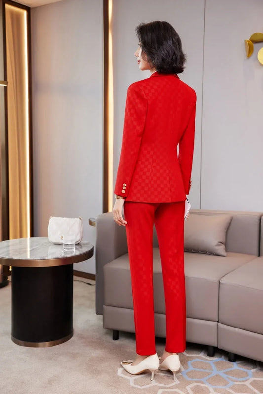 Fashionable professional business women's clothing, high-quality two-piece pants + blazer, elegant and charming2026