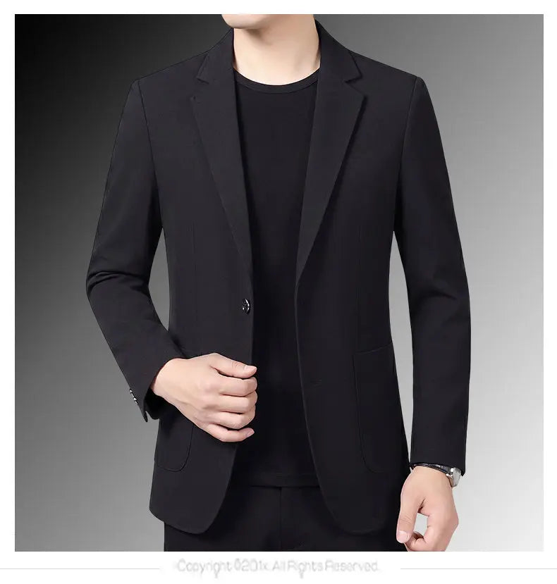30% Linen Blazer - Stylish Business Formal Men's Suit with Gentleman British Style Trendy Breathable and Versatile Casual Blazer